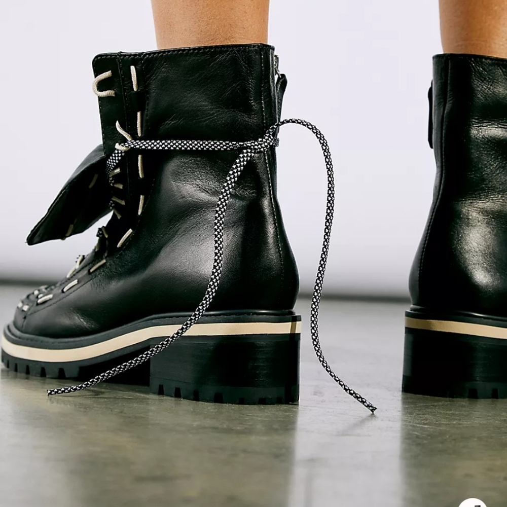 Free People Schutz Stark Contrast Lace-Up Boots size 6